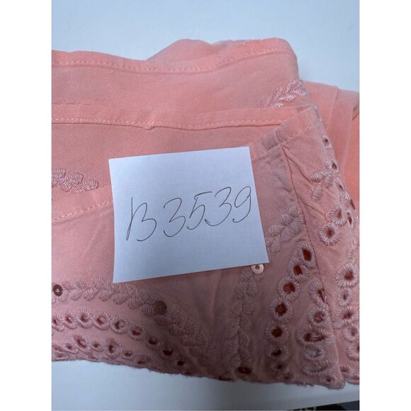 Torrid Peach Challis Eyelet Border Cold Shoulder Casual Top Womans Size 2X - Picture 11 of 11